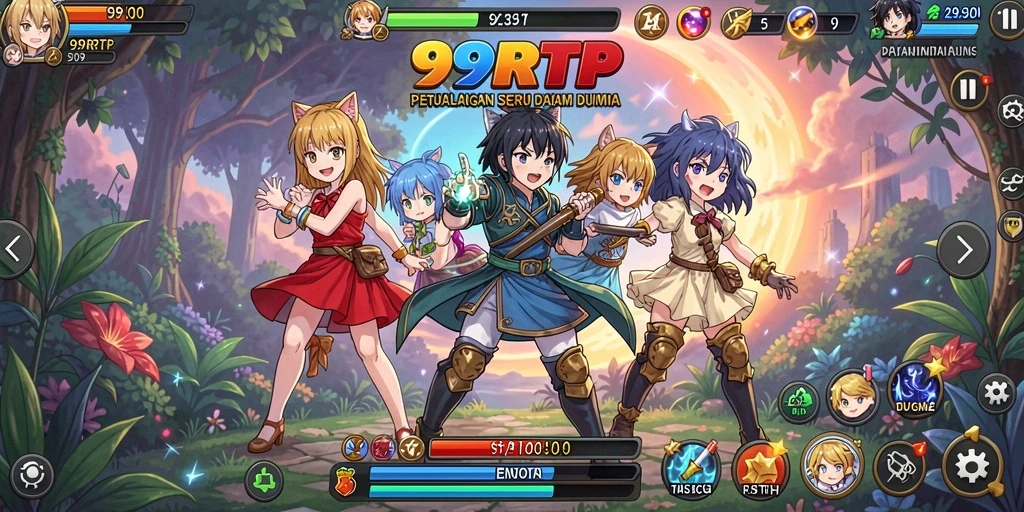 Tampilan gameplay menarik dari 99RTP dengan karakter anime.