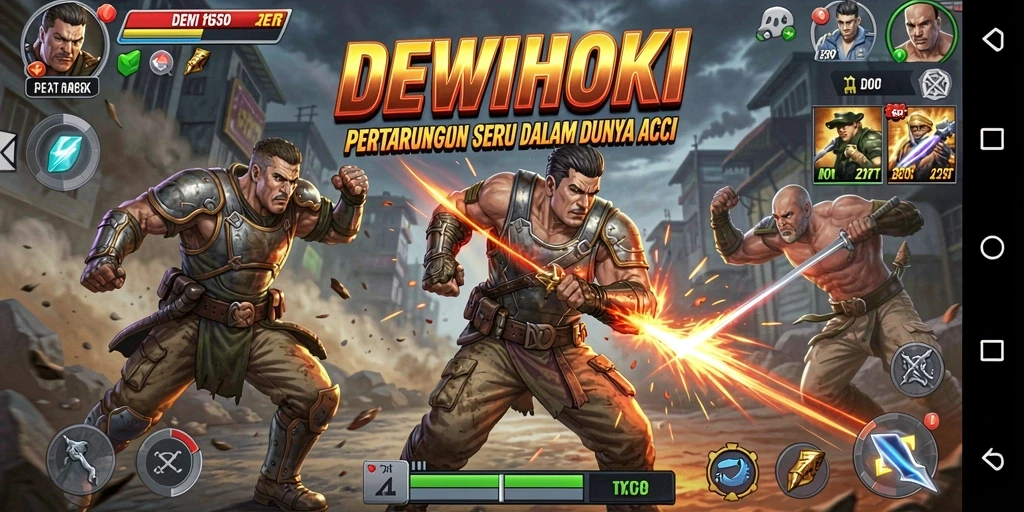 Gameplay seru DEWIHOKI dengan pertarungan yang mendebarkan.