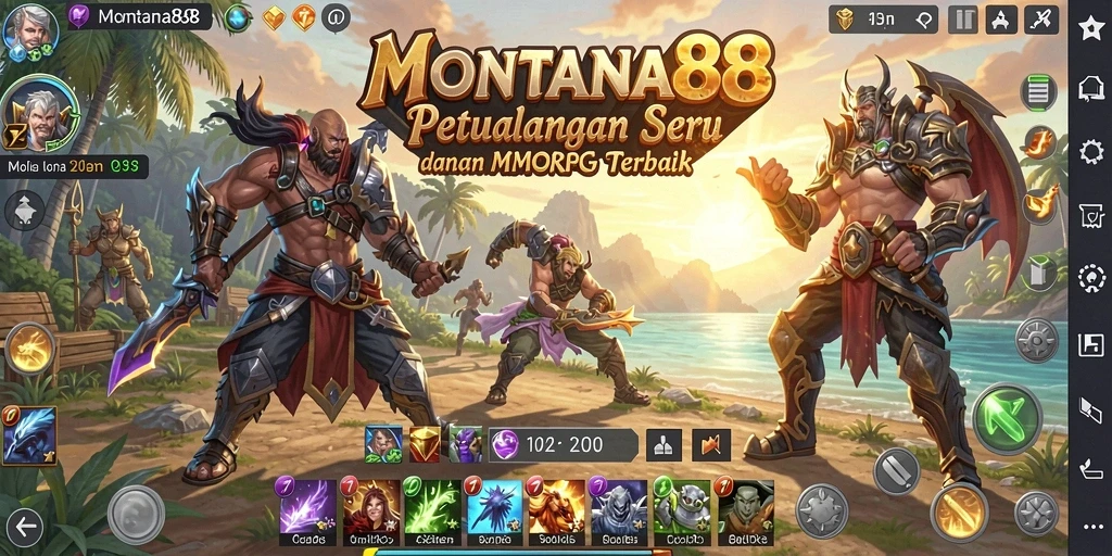 Tampilan gameplay MONTANA88 dengan aksi seru di dunia MMORPG.
