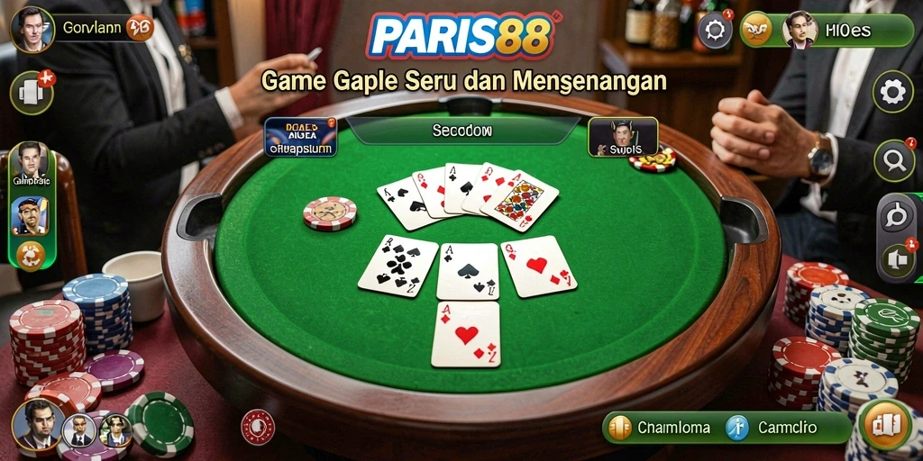 Screenshot gameplay PARIS88 menunjukkan aksi seru permainan Gaple.