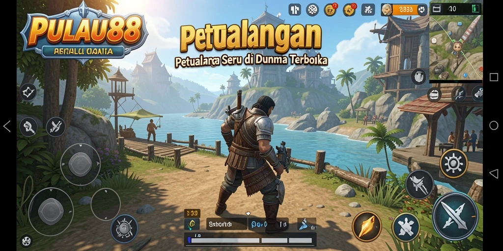 Screenshot utama PULAU88 menampilkan petualangan seru di dunia terbuka yang luas.