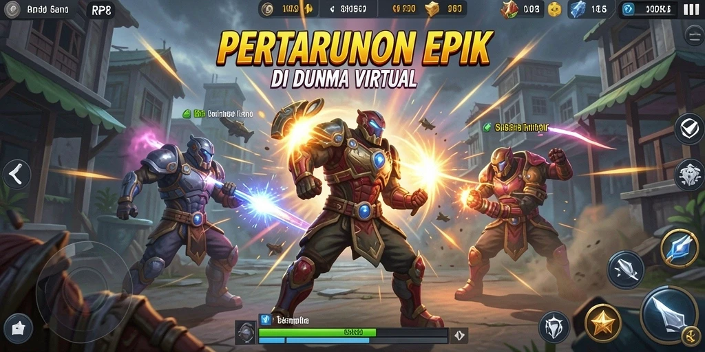Tangkapan layar gameplay RP8 dengan aksi pertarungan yang intens.