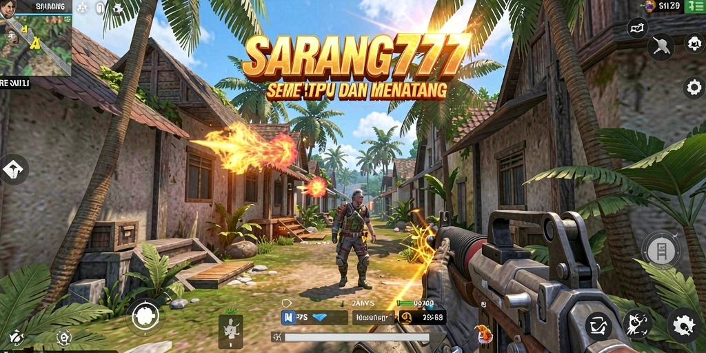 Screenshot SARANG777 menampilkan aksi gameplay TPS yang mendebarkan.