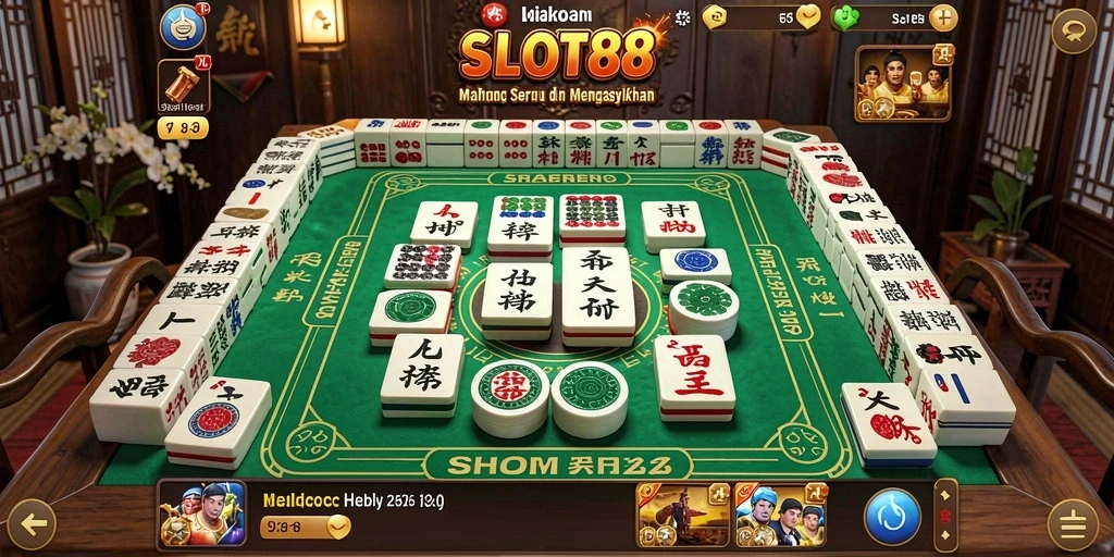 Screenshot SLOT88 menampilkan aksi mahjong yang menegangkan dan menarik.
