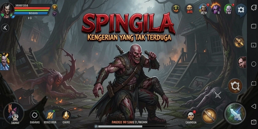 Gameplay SPINGILA yang penuh ketegangan dan kengerian.