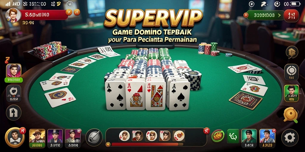 Tampilan menarik dari gameplay domino di SUPERVIP.