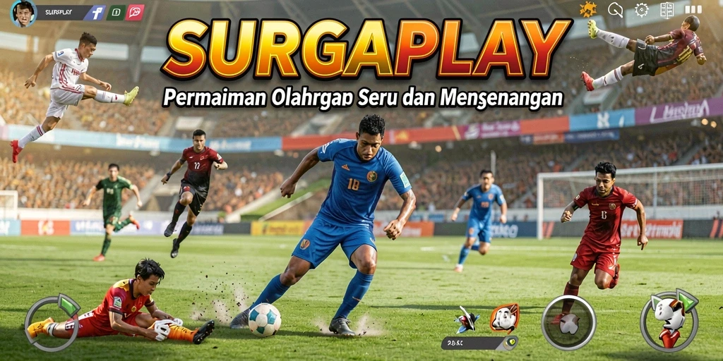 Tampilan gameplay seru dalam SURGAPLAY dengan berbagai olahraga.