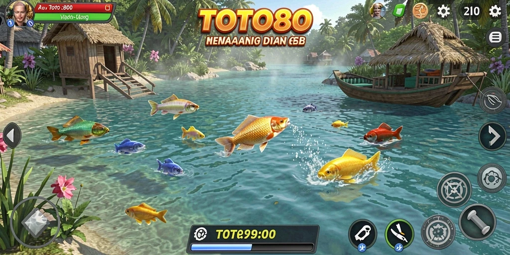 Gameplay TOTO80 menampilkan aksi memancing yang seru dan grafis menawan.