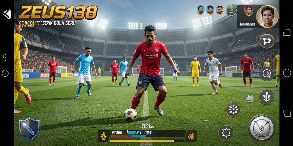 Gameplay menegangkan dalam ZEUS138 dengan aksi dan strategi sepak bola.